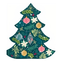 Kerstboom Servetten van 16,5 cm - 20 stuks