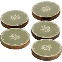 Olijfgroene onderzetters - 4 stuks