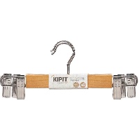 Houten kleerhangers met rokclip - 2 stuks