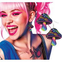 Psychedelische paddenstoel-oorbellen