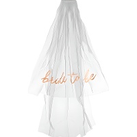 Witte 'Bride to be'-sluier voor de bruid, 63 cm
