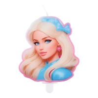 Barbie Girly Kaars 7 x 7.5 cm - 1 stuk