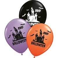 Latex ballonnen met spookkasteel - 6 stuks