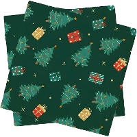 Kerstservetten 16,5 x 16,5 cm met kerstboomprint - 20 stuks