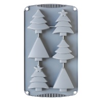 Assortiment kerstboom siliconen mal 30 x 17 cm - Decora - 6 holtes