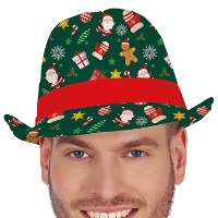 Groene kerstgangster hoed