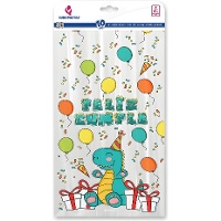 Dinosaurustraktatiezakjes met 'Feliz Cumple', 35 x 18 cm - 10 stuks