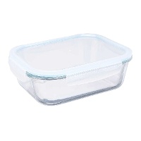 Tupper van 2,26 L van rechthoekig borosilicaatglas