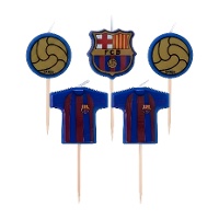 FC Barcelona logo-kaarsjes - 5 stuks