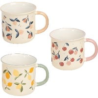 Set van 3 mokken 355 ml met fruitmotief