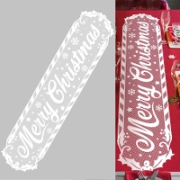 Kerst tafelloper met uitgesneden 'Merry Christmas' motief van 3 x 0,28 m
