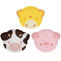 Boerderijborden met kuiken, koe en varken van 20 cm - 6 stuks