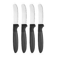 Set van 4 botermessen met zwart handvat - Kinvara