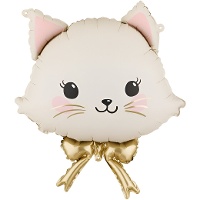Kawaii kattenballon met gouden strik, kindermodel
