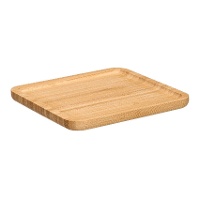 Vierkant bamboe serveerplateau 20 x 20 cm voor hapjes