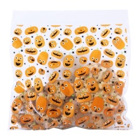 Feestzakjes met pompoenen en hersluitbare afsluiting 18,3 x 17,5 cm - 20 stuks