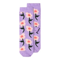 Lila bloemen sokken maat 36-41