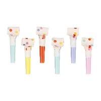 Confetti-feesttoeters - 6 stuks