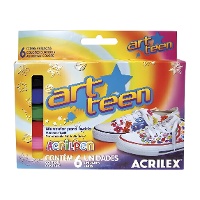 Textielstiften - Acrilex - 6 stuks