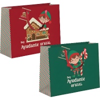 Cadeautas 35 x 28 x 15 cm met elf - 1 stuk