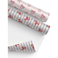 Inpakpapier met strikjes 2 x 0,70 m - 1 stuk