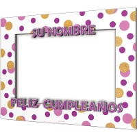 Fotocall frame in goud en roze met stippen