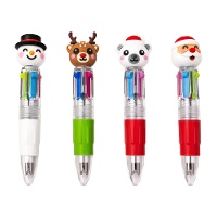 Meerkleurige balpen met kerstmotieven - 1 stuk