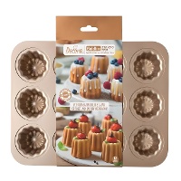 Rosé gouden Cannelé bakvorm van 32,5 x 25,6 x 5 cm - Decora - 12 holtes