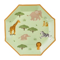 Safari-mix papieren borden 23 cm - 6 stuks