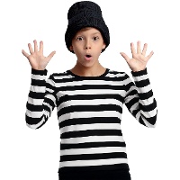 Kinder-T-shirt met zwart-wit strepen