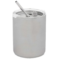 Beker van 0,38 L met deksel en rietje