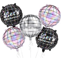 Holografisch ballonnenboeket met discobaldesign - 5 stuks