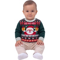Kersttrui met Santa Claus Ho Ho Ho voor baby