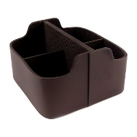 Organizer voor afstandsbedieningen van kunstleer 20 x 20 x 12 cm - 4 vakken