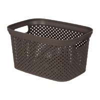 Opbergmand voor de badkamer 23 x 16 x 12,5 cm met handvatten, bruin