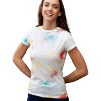 T-shirt van 100% ademend polyester van 160 g met verfprint voor vrouwen - 1 stuk