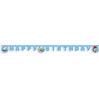 Slinger van Los Pitufos met 'HAPPY BIRTHDAY'