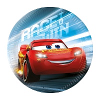 Cars blauwe bordjes 20 cm - 8 stuks