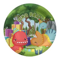 Dino Party verzamelplaten 18 cm - 8 stuks.