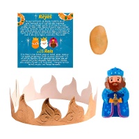 Kit voor Driekoningen brood: kroon, boon, koning en kaart