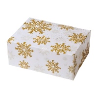 Doos voor snoep met gouden vlokken van 18 x 13,5 x 7,5 cm