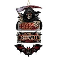 Bord met Happy Halloween van de Dood