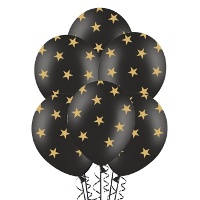 Latex ballonnen met gouden sterren van 30 cm - PartyDeco - 50 stuks