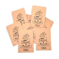Kraftpapieren zakjes met dankwoord 15 x 10 cm - 20 stuks