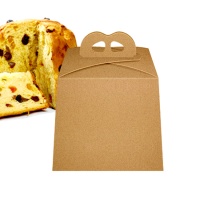 Doos van 21,5 x 21,5 x 19,5 cm voor Panettone kraft - 5 stuks