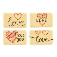 Witte chocoladeplaatjes Love - Dekora - 126 stuks