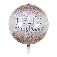 Orbz verjaardagsballon met vrolijke stippen van 55 cm