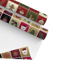 Kerstcadeaupapier geruit 2 x 0,70 m - 1 stuk