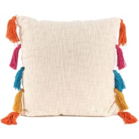 Kussen met meerkleurige pompons van 60 cm
