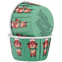 Kerst rendier cupcake capsules van 5 cm - 50 stuks